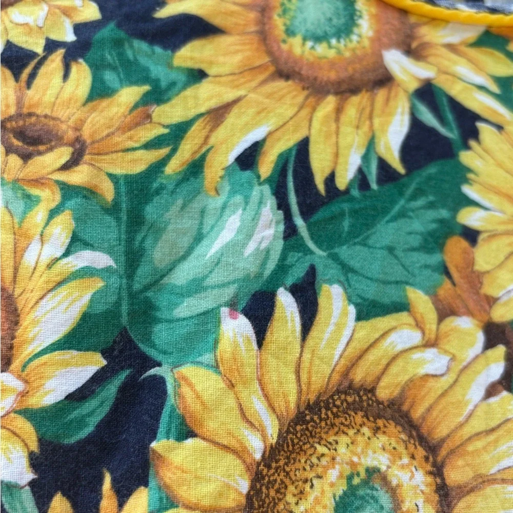 Vintage 90s Rare Editions Sunflower Gingham trim Dress – Girls 6X - Picture 7 of 7